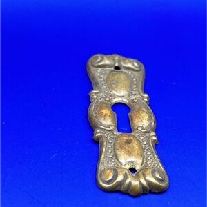 Vintage Brass Keyhole Cover Escutcheon French Countryside Louis IV Style